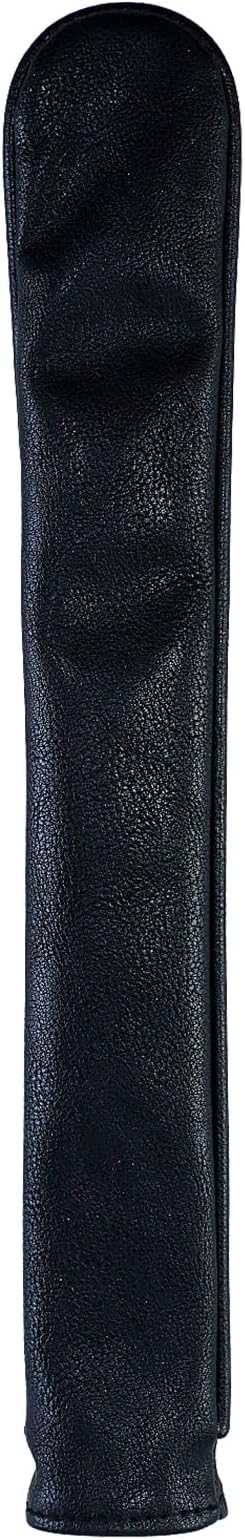 Golf Club Covers – Blackout Leather Driver Headcover, Fairway Wood, 3 Wood, Hybrid, Fits Mallet Blade Putter Head Covers Alignment Stick Cover