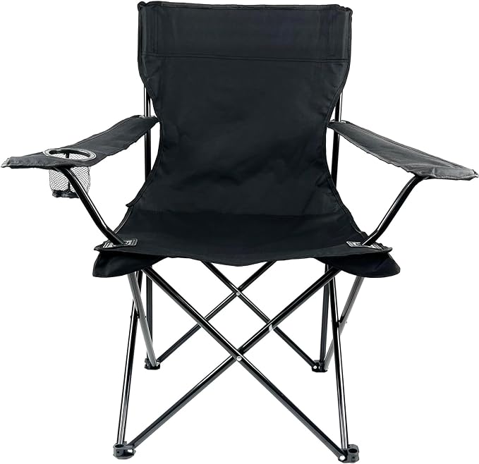 Folding Portable Outdoor Camping Chair[Large] (Black)