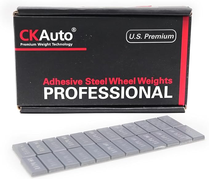 CKAuto 1/4oz Trapezium Adhesive Stick on Wheel Weights,EasyPeel Tape, 72oz/Box, US Quality(288pcs) Grey