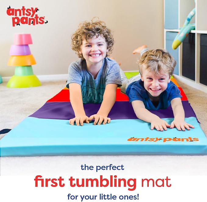 Antsy Pants Tumbling Mat for Kids – Gymnastics Mat, Easy to Clean, Sturdy, Foldable Tumbling Mats, Padded, Lightweight, Portable, Gymnastics Equipment for Active Play