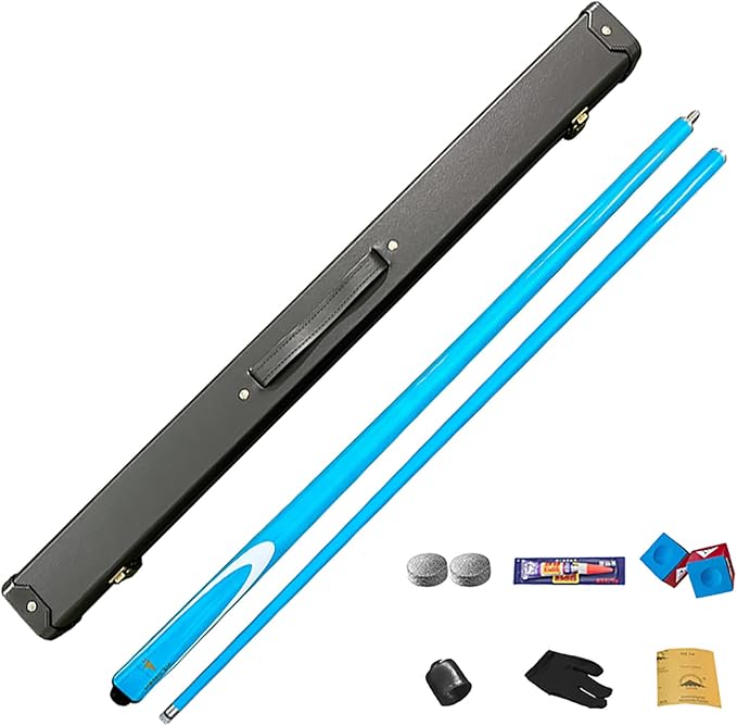 Carbon Fiber Pool Cue Stick 9.5mm Low Deflection Professional Billiard Cue Set with Hard Case Accessories Snooker Table Cue for Home Bars, Blue4