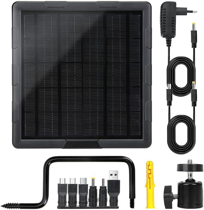 Waterproof 5Watts 6000mAh Mini Size Solar Panel,Type-C Phone Charging Solar Charger Kit 6V/12V for Outdoor Trail Secruity Camera 12V LED Lights BL6A