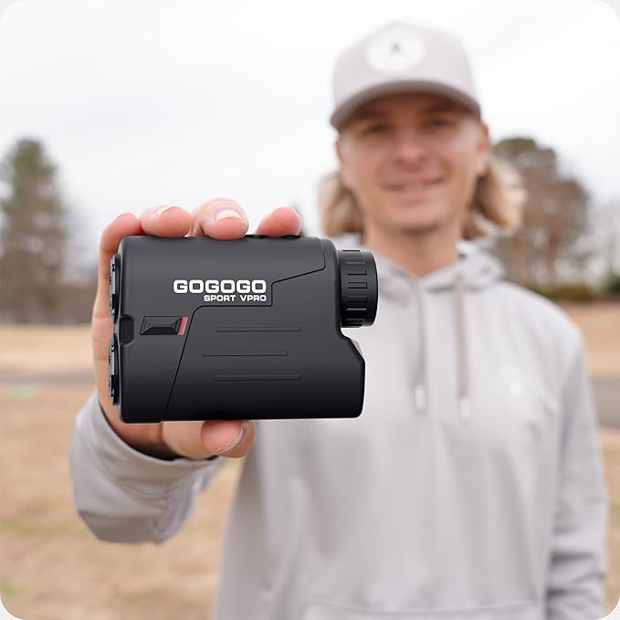 Gogogo Sport Vpro GS03 Laser Golf/Hunting Rangefinder, 1000/1200 Yards Laser Range Finder with 6X Magnification Ultra-Clear View, Lightweight, Slope, Pin-Seeker & Flag-Lock & Vibration