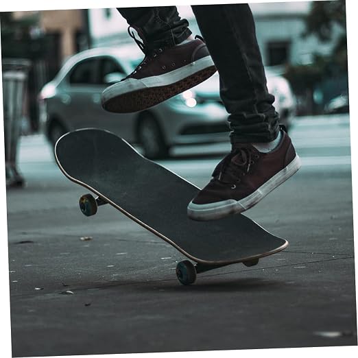 Hemoton 5pcs Skateboard Grip Tape Sheets Sandpaper for Skateboard Decks Easy to Apply Grip Tape for Routine Training and Competitions Black Non- Design