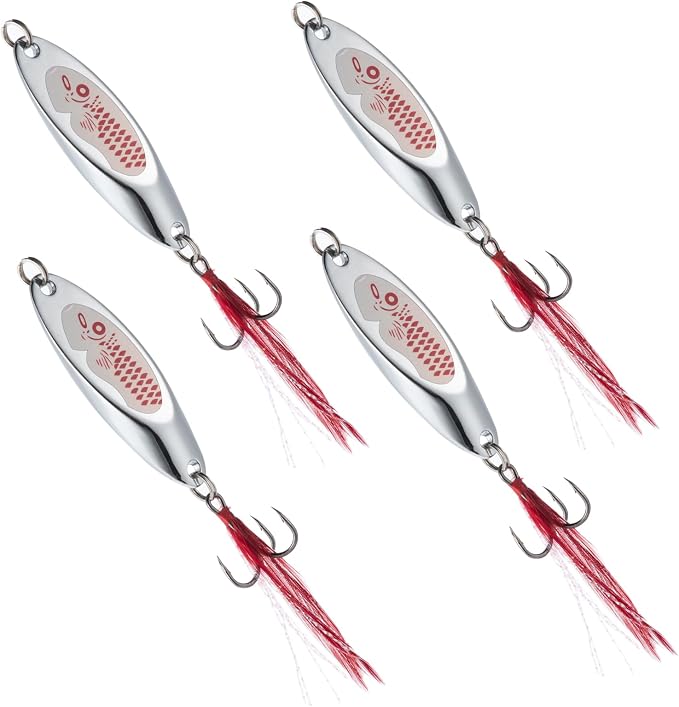 Goture Fishing Spoons Lures, Metal Spoon Trout Lures Freshwater Saltwater | Long Distance Casting Jigging Spoon for Trout Bass Crappie Pike Salmon Fishing,1/4oz 1/2oz 3/4oz 1oz 1-3/8oz