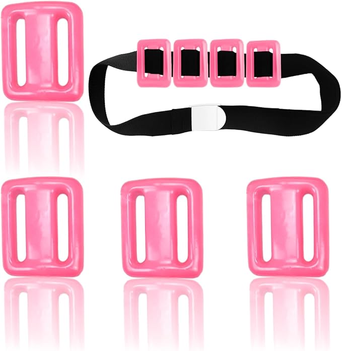 4Pcs Dive Weights Belt Pink Coated Diving Weight Block for Scuba Diving Coated Dive Weights Nylon Dive Belt with 1 Metal Quick Release Buckle for Free Diving Underwater Operations