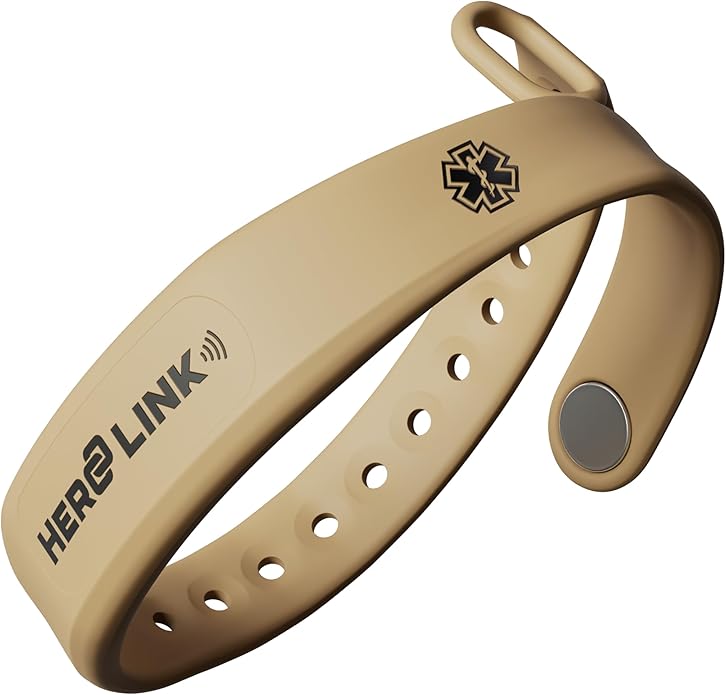 Hero Link® Medical ID Bracelet & Wellness Wristband – Adjustable Silicone, Waterproof, Heat-Resistant, Smart Band with NFC Tag for Instant Emergency Info Access