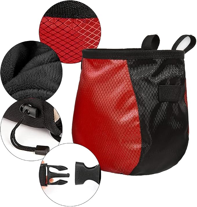 Climbing Chalk Bag for Rock Climbing - with Chalk Ball - Adjustable Black Chalk Bag Bouldering for Rock Climbing Equipment