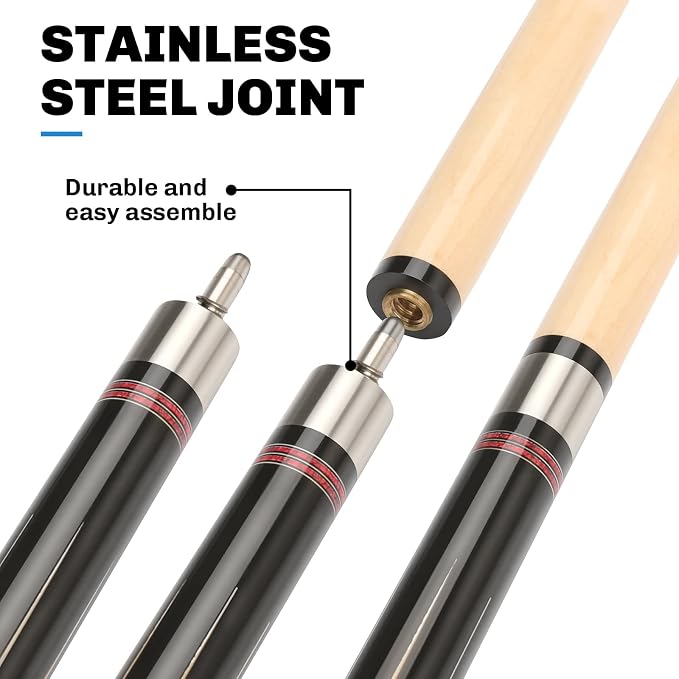 Kmise Pool Stick Set of - 58" Pool Cue Stick, Canadian Maple Professional Billiards Pool Cue, Pool Sticks for Adults, 18~21oz Multiple Colors