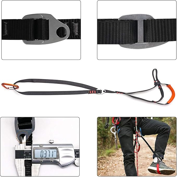 NewDoar Foot Loop for Tree Ascending 40kN Rescue Figure 8 Descender for Climbing Belaying and Rappelling Device