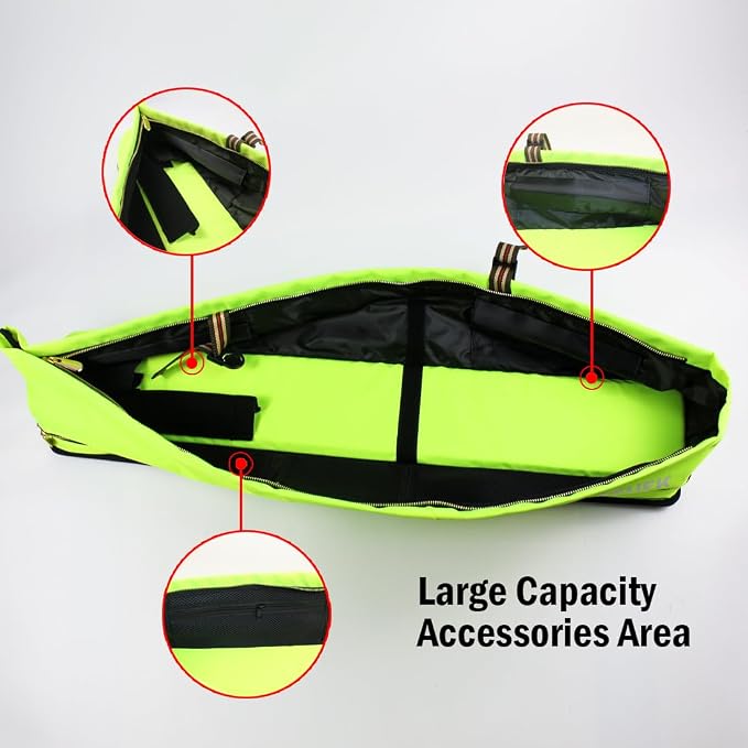 Pool Cue Case 3x4,Pool Stick Case 3 Sticks with Accessory Zipper Pockets,Cue Stick Case with Shoulder Strap Handle,Billiard Pool Cue Carrying Case with Large Front Accessory Pocket
