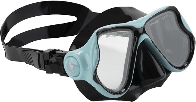 Hawaii Divers Manta Ray Adult Snorkel Set - Premium 2-Window Tempered Glass Snorkel Mask with Silicone Mouthpiece, Snorkeling Gear for Adults