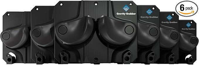Gravity Grabber Ultimate Ski & Snowboard Wall Storage Rack - Fits any Ski or Snowboard - Save Your Rocker, Tips and Tails - Damage-free - 6x - Black