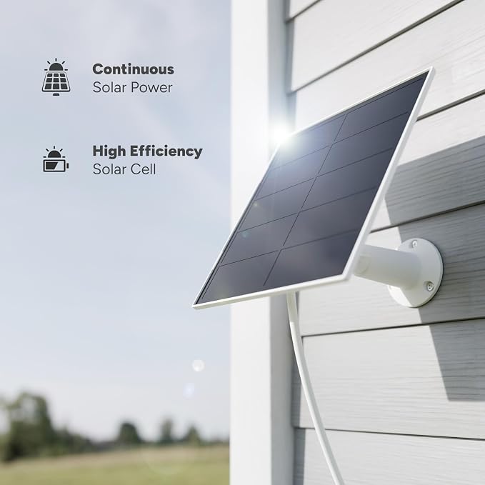 Lorex Solar Panel for Battery-Operated Cameras | 7 Watt | USB C and Micro-USB Adaptor | High-Efficiency | Non-Stop Power | Weatherproof | Flexible Setup