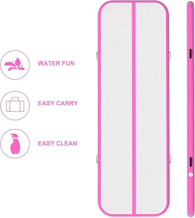 Inflatable Air Gymnastics Mat 10ft Training Mat 4 inches Thick Tumbling Track with Electric Pump for Gym/Home/Outdoor/Cheerleading/Yoga/Water
