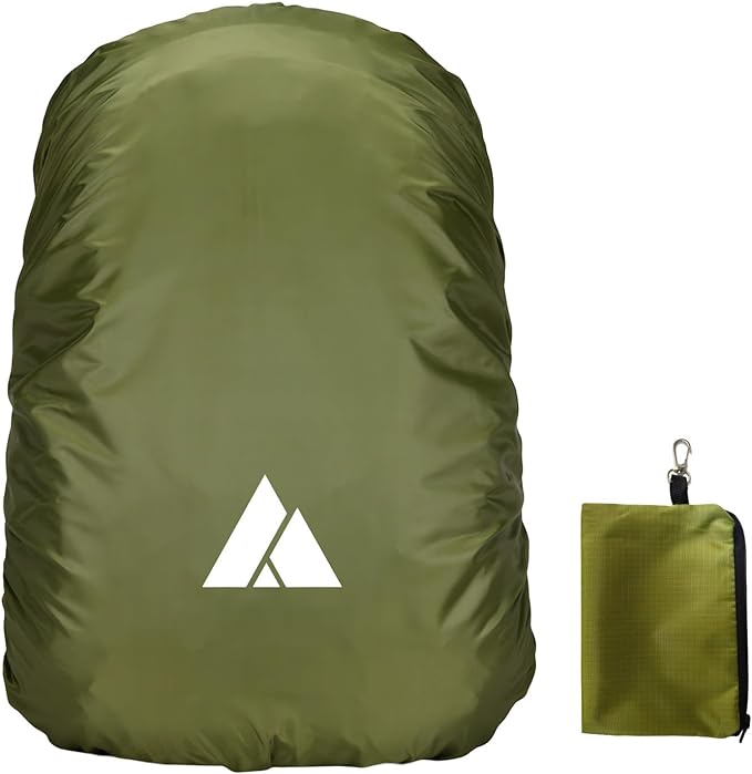 Waterproof Backpack Rain Cover (15-90L), Heavy-Duty Nylon Pack Cover with Upgraded Double Adjustable Closure System and a Carry Pouch for Hiking, Cycling. Durable and Lightweight.