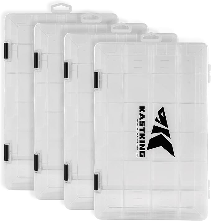 KastKing Karryall with Box Tackle Bag, Saltwater & Freshwater Gear Storage | 4 x 3700 Tackle Trays are included, Water-resistant, Padded Shoulder Strap, 42L, Store up to (8) 3600 size Lure Boxes