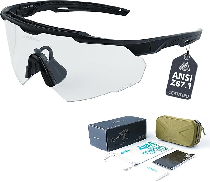 Shooting Glasses Anti Fog with High Definition Lenses, ANSI Z87+ Certified Tactical Safety Glasses for Men Women