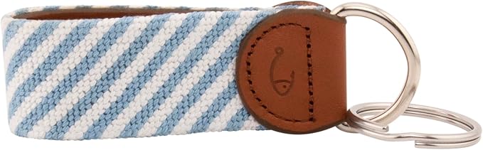Leather Hand-Stitched Needlepoint Key Fob or Key Chain