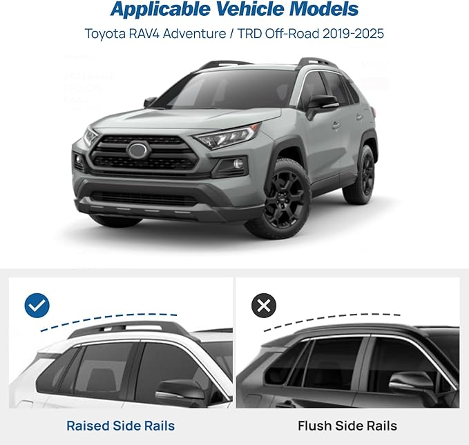 JOYTUTUS 300lbs Lockable Roof Rack Cross Bars Compatible with Toyota RAV4 Adventure/TRD Off-Road 2019-2025, Heavy Duty Aluminum Anti-Theft Roof Rails Crossbars Luggage Racks