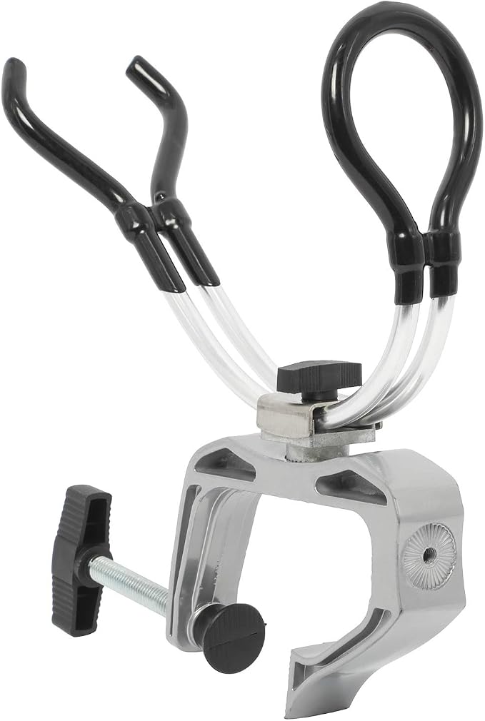 NovelBee 4 Pack of Aluminum Alloy Boat Rods Holder with Clamp Adjustable Up and Down and 360 Degree Rotatable Fishing Rod Racks