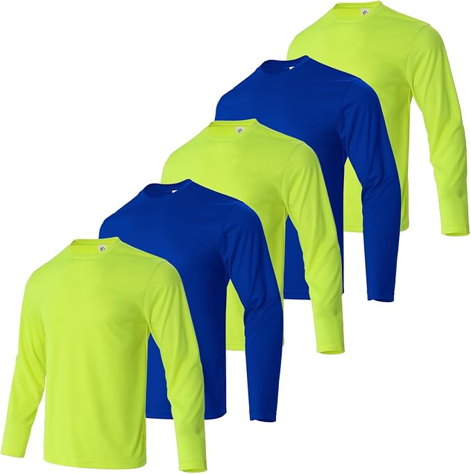 Mens Long Sleeve T-Shirts Casual Crew Neck Tee Shirt Summer Soft Running Swimming Cycling Fishing Tops