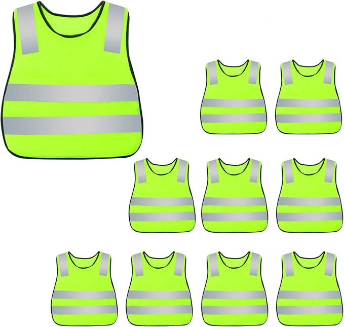 AIEOE Kids High Visibility Safety Vest Reflective Running Lightweight Traffic Walking Breathable Construction Vest