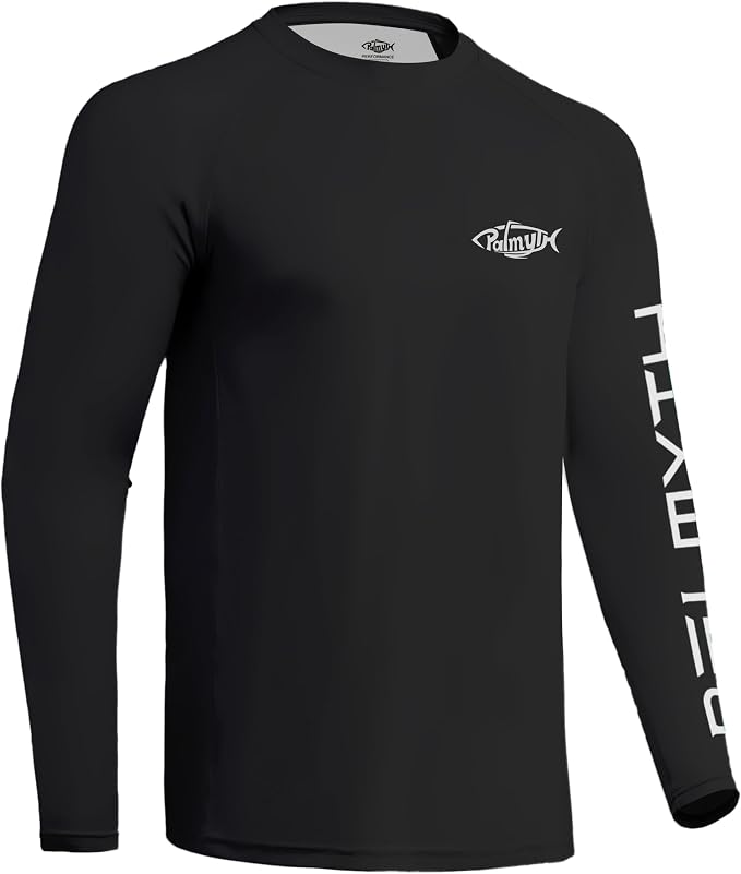 Palmyth Fishing Shirts for Men Long Sleeve UPF 50+ T Shirt Sun Protection | Quick Dry, Sun Protection, Myth-Cool Fabric, Fish Print, Moisture Wicking, Stretchy, Breathable, Fishing,Boating,Outdoor Wear
