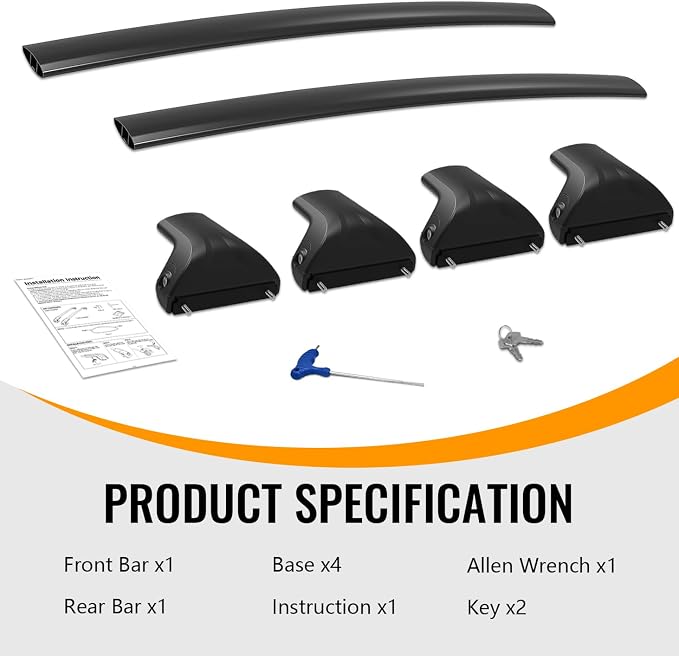 330lbs Lockable Roof Rack Cross Bars Fit for 2015 2016 2017 2018 2019 2020 Chevrolet Suburban/Tahoe, GMC Yukon & Yukon XL, Cadillac Escalade & Escalade ESV, Aluminum Roof Rails Crossbar