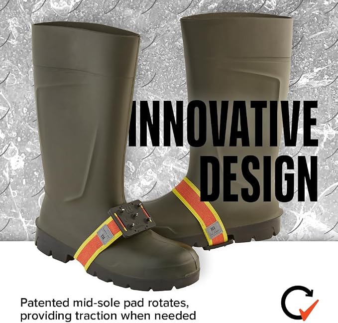 K1 Mid-Sole Intrinsic Ice Cleats for Men & Women - Rotatable Non-Sparking Traction Aids for Winter Snow - High Profile