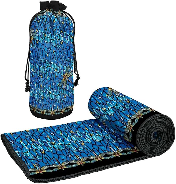Large Oversized Microfiber Beach Towel - 40x63 Inches, Sand-Free, Quick-Drying, Ultra-Soft, Ideal for Travel, Pool, Yoga, and Camping - Includes Matching Drawstring Travel Pouch, Tiffany Dragonfly
