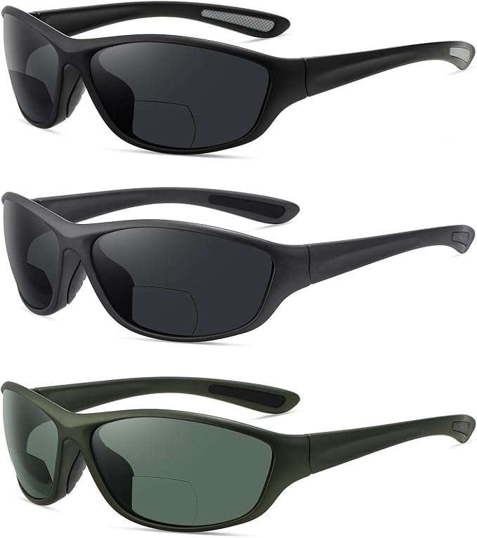 LKEYE Bifocal Reading Sunglasses Men Women Sports Style Sun Reader Wrap Around Build-In UV Protection Driving glasses LK6092
