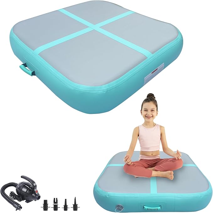 Gymnastics Air Roller Air Barrel Inflatable Tumbling Mat, Tumble Track Backhandspring Mat Gymnastic Equipment with Pump for Yoga Training Cheerleading Home Use