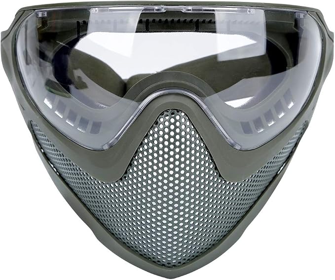 ATAIRSOFT 2 Modes Airsoft Mask Full Face Tactical Safety Protective Mask Anti-Fog Goggles Set with 3 Interchangable Lens