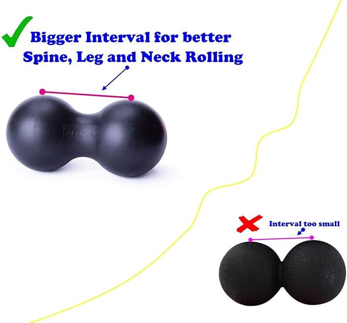 Peanut Massage Ball Roller Double Lacrosse Ball Acupoint Myofascial Release Muscle Knot Relaxer Mobility Trigger Point for Physical Therapy Self Deep Tissue Manual Massager Equipment Tool Set