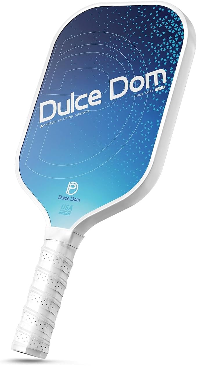 Dulce DOM Pickleball Paddles Set of 2/4 - USAPA Approved, 4 Indoor Outdoor Pickleball Balls, Fiberglass Surface Paddle Racket with Cover Bag, Ideal Training Equipment Gift for Men & Women