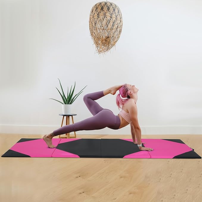 Gymnastics Mats Foldable Tumbling Mats Portable Gymnastics Exercise Mat Thick Gymnastics Tumbling Mats Pad Home Exercise Panel Mat With Carrying Handles