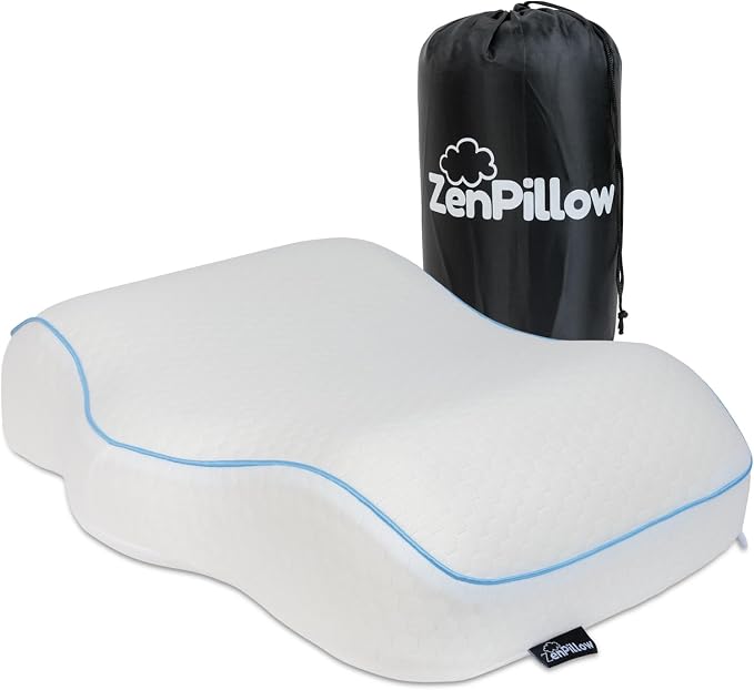 Unique Cervical Travel Pillow, Contour Shaped Memory Foam Neck Pillow - Ergonomic Pillow for Neck and Shoulder Pain - Versatile Camping Pillow