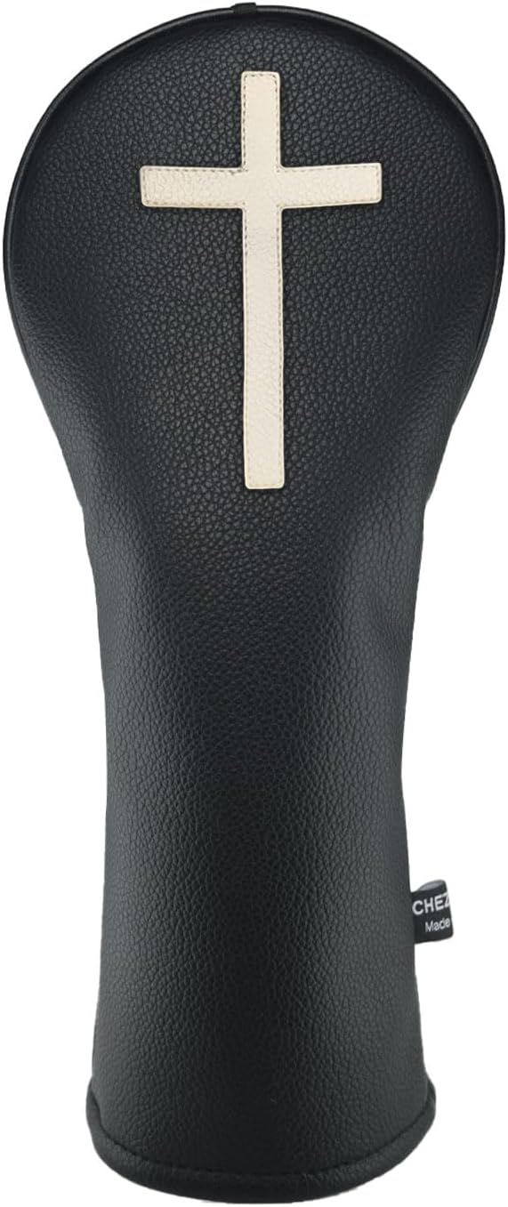 Cross PU Leather Golf Club Covers Driver Headcovers Fairway Woods Hybrid Protector with Interchangeable Number Tag