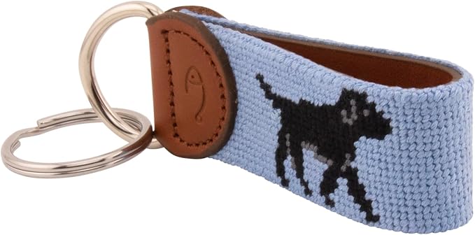 Leather Hand-Stitched Needlepoint Key Fob or Key Chain