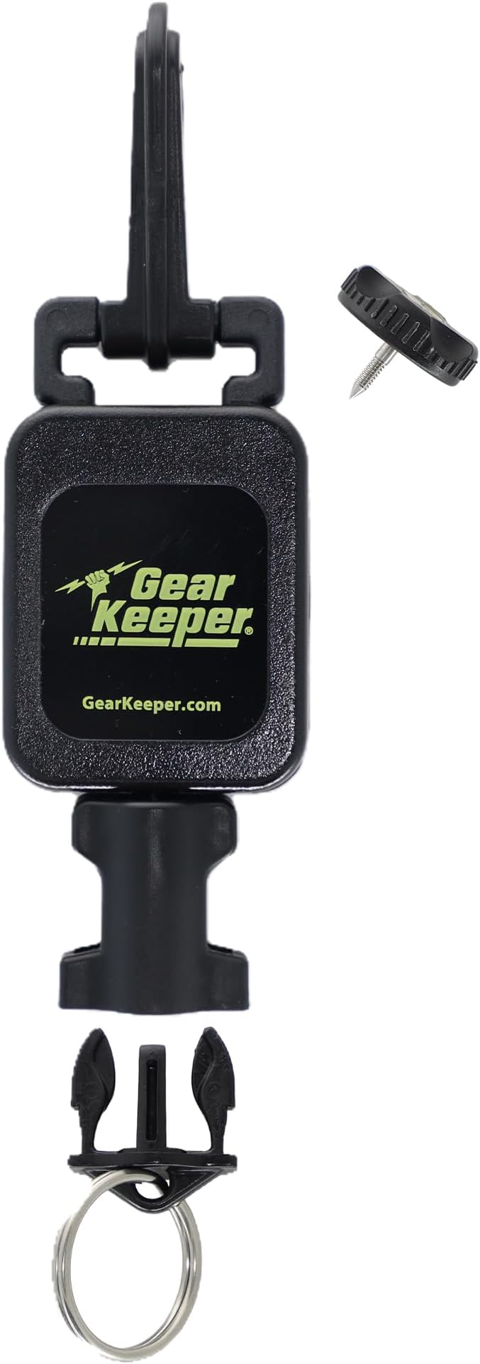 Gear Keeper Scuba Dive Light & Underwater Camera Retractor - Retractable Tether to Keep Scuba Gear Secure & Accessible - Snap Clip Mount & QC-II Split Ring - Scuba Diving Accessories - Made in USA