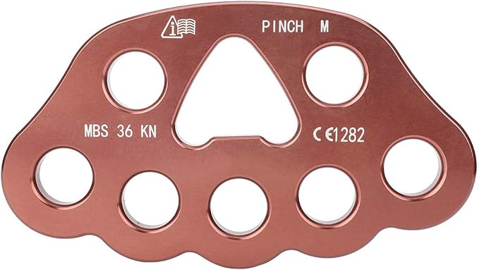 Uxsiya 36KN 8 Holes Outdoor Rigging Plate Rock Climbing Multi Anchor Point Connector Gear for Secure Climbing Adventures