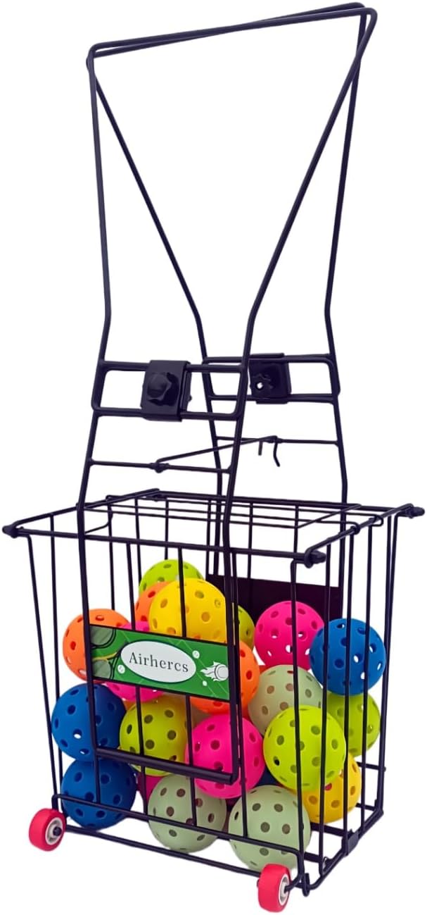 4th Improvements,Tennis Balls Hopper , Pickleball Hopper,75 Tennis Or 50 Picklel Capacity,Also As Ball Picker,Easy to Pick Up 30 Tennis Or Pickle in 1 Minute, Easily Placed in The Trunk of A Car