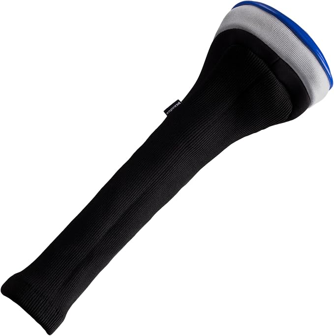 Andux 3pcs/Set PU Golf Wood Club Head Covers with Long Neck | for 460cc Driver Fairway Wood Club with Hook & Loop No. Tags Coloured Piping Pull-On Closure