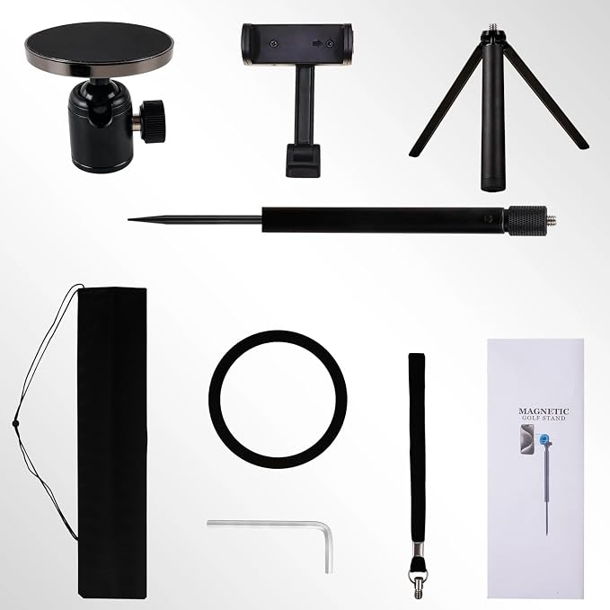 Golf Tripod & Monopod, Magnetic Golf Swing Phone Holder 54" Adjustable Aluminum, Golf Swing Training Aid Compatible with Magsafe iPhone Android Phones Camera GoPro