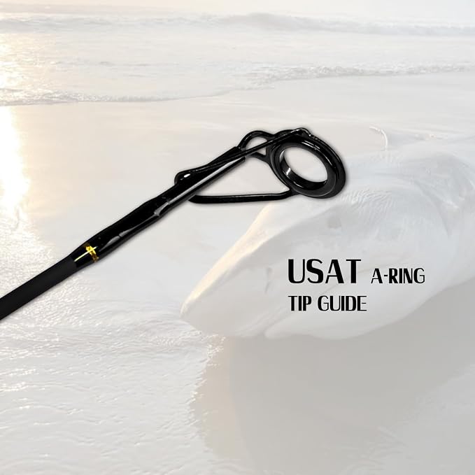 Fiblink Surf Spinning Fishing Rod 2 Piece Carbon Fiber Portable Travel Spinning Rod (10-Feet & 12-Feet)
