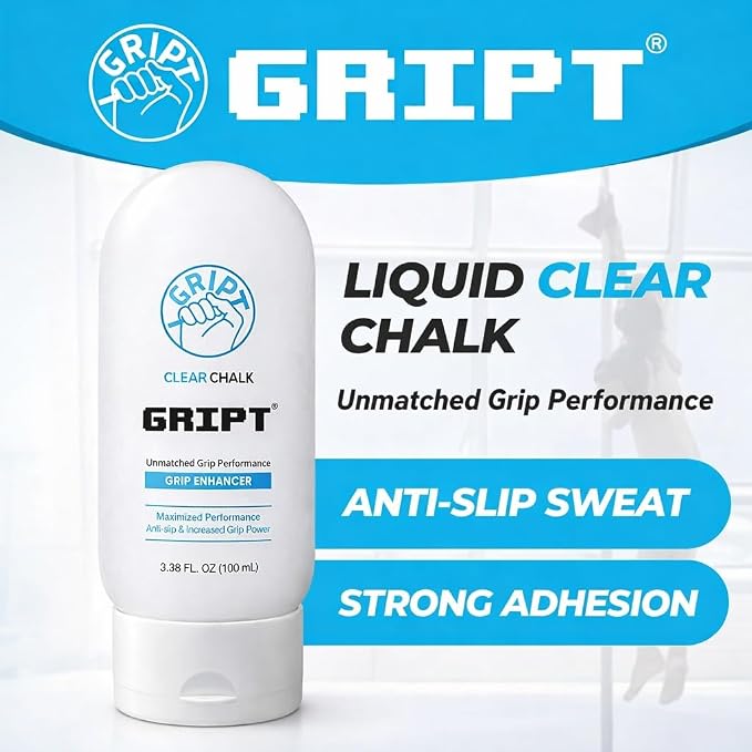 GRIPT Liquid Chalk Hand Grip Gym Pole Dance Weightlifting Rock Climbing Bouldering Gymnastics Crossfit Mess Less Sweat Resistant Long Lasting Professional Gel Chalk 100ml