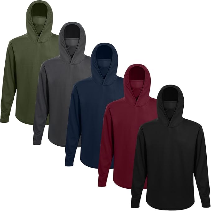 Mens Long Sleeve T-Shirts Casual Crew Neck Tee Shirt Summer Soft Running Swimming Cycling Fishing Tops