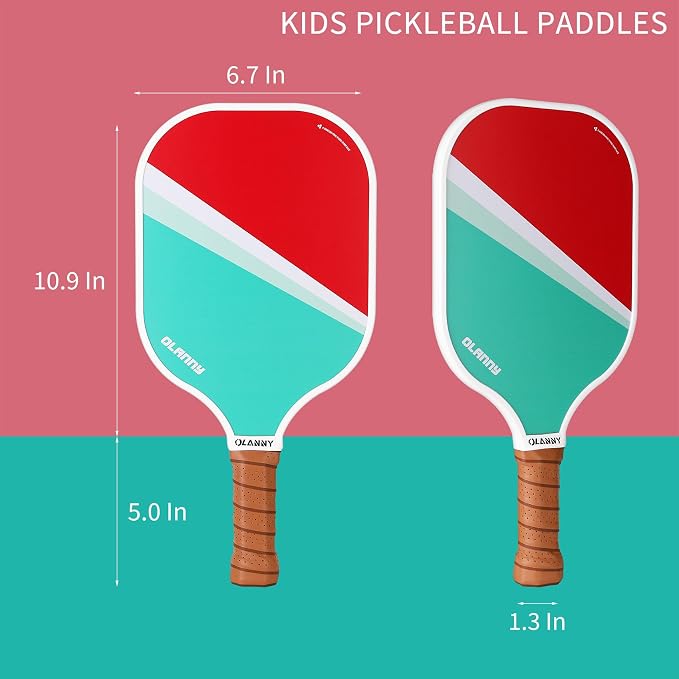 OLANNY Graphite Pickleball Paddles Set- Premium Rackets Fiber Face & Polymer Honeycomb Core Pickleball Set Includes Pickleball Paddles + Pickleball Balls+ Replacement Soft Grip + 1 Bag