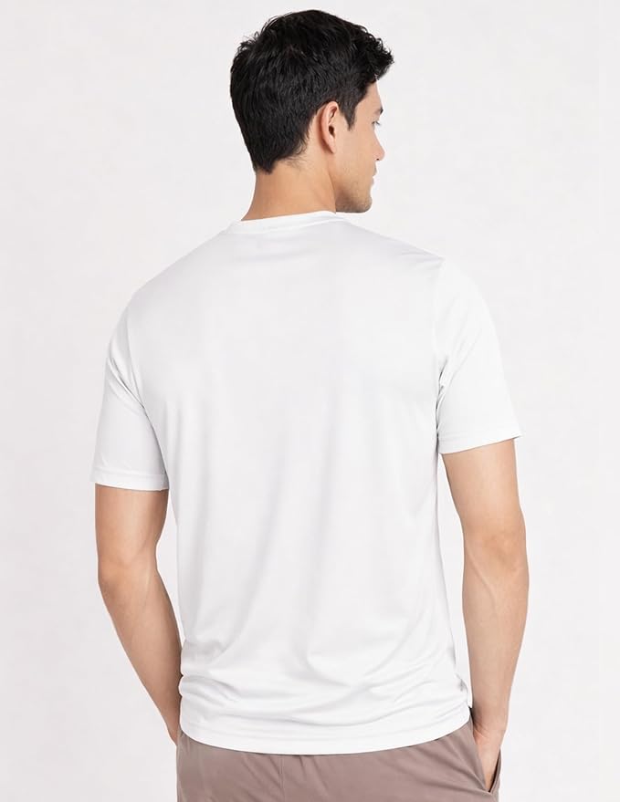 5 Pack Men’s Active Quick Dry Crew Neck T Shirts | Athletic Running Gym Workout Short Sleeve Tee Tops Bulk